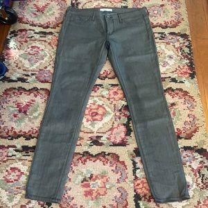 Rich and Skinny Dark Grey Matte Coated Faux Leather Texture Skinny Jeans Size 28